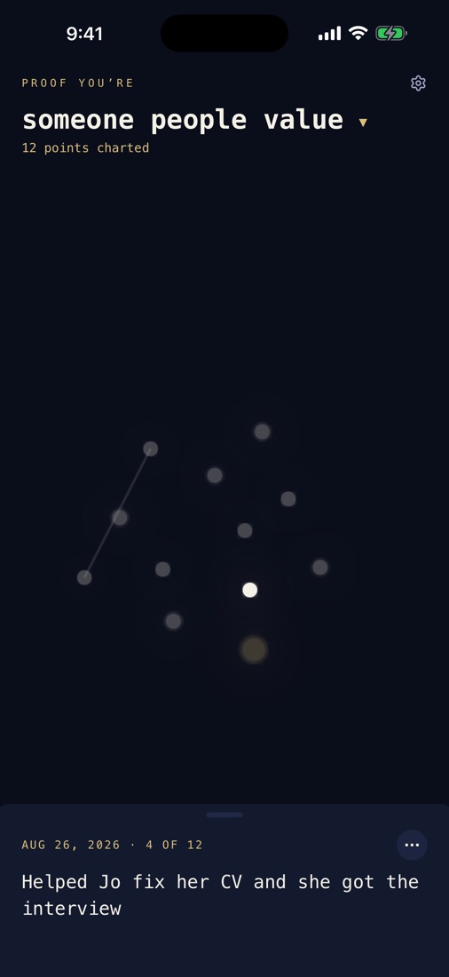 A single piece of proof in the star chart
